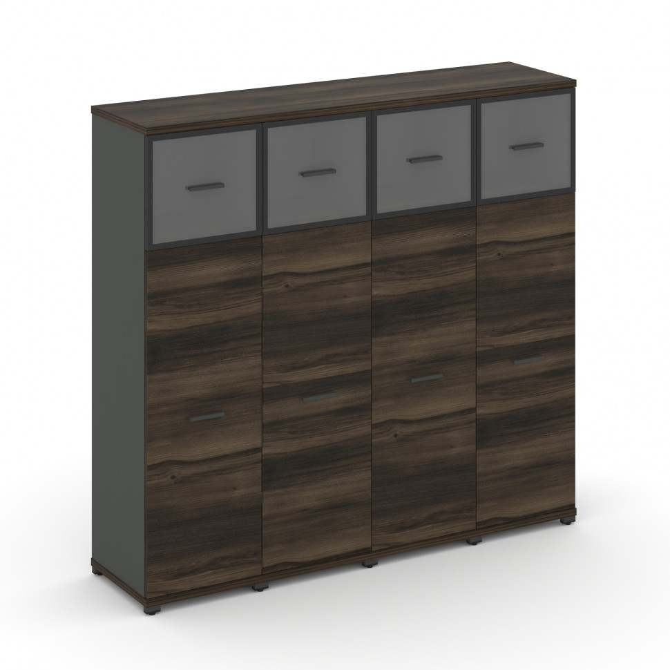 Concept Шкаф 4 узкие секции, 4 ниши CN.STU-444 RPB A Дуб Мали/Антрацит/Металл Антрацит/Прозрачный 16