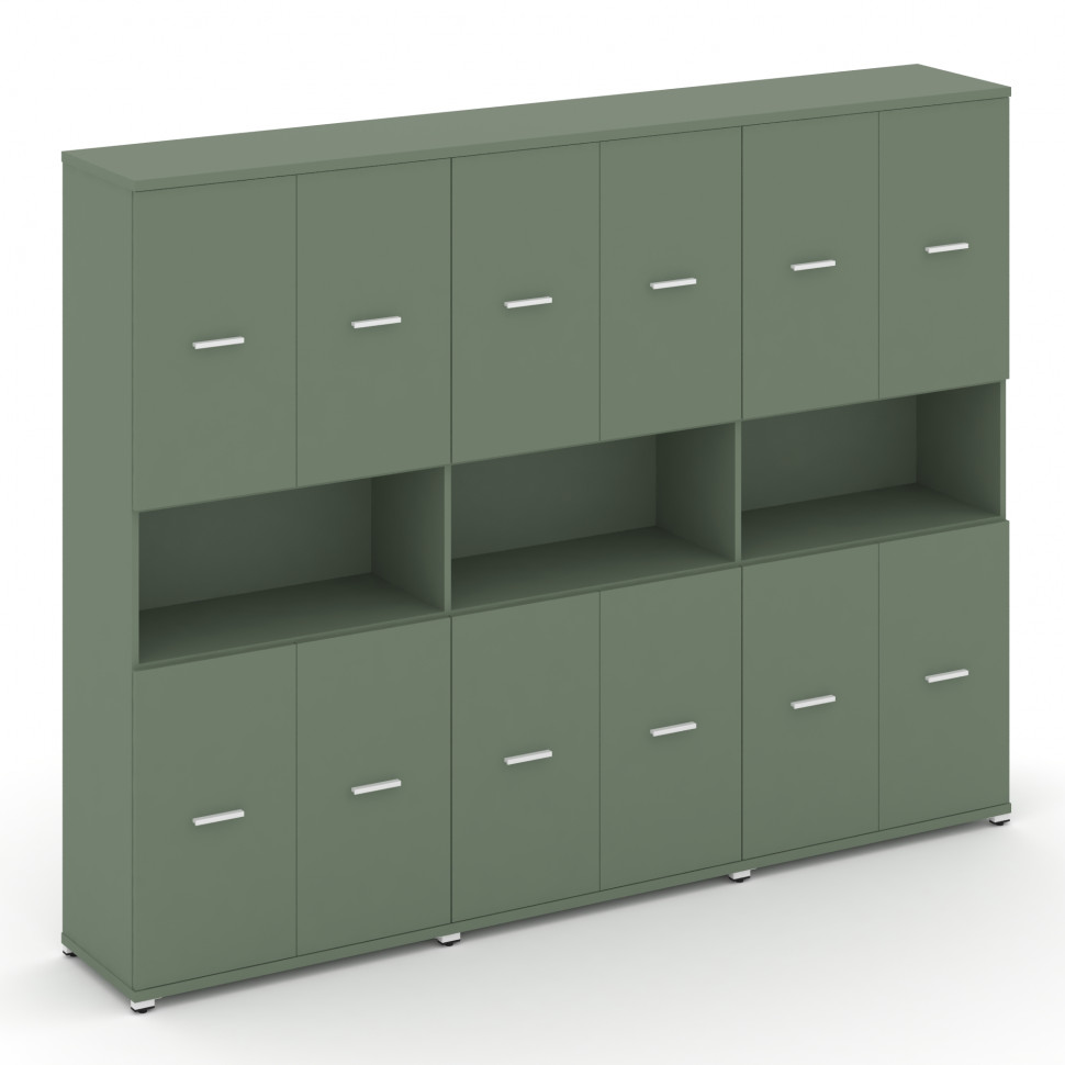 Concept Шкаф 3 широкие секции, 5 ниш CN.STS-533 W Кобо/Металл Белый 2500*420*1922