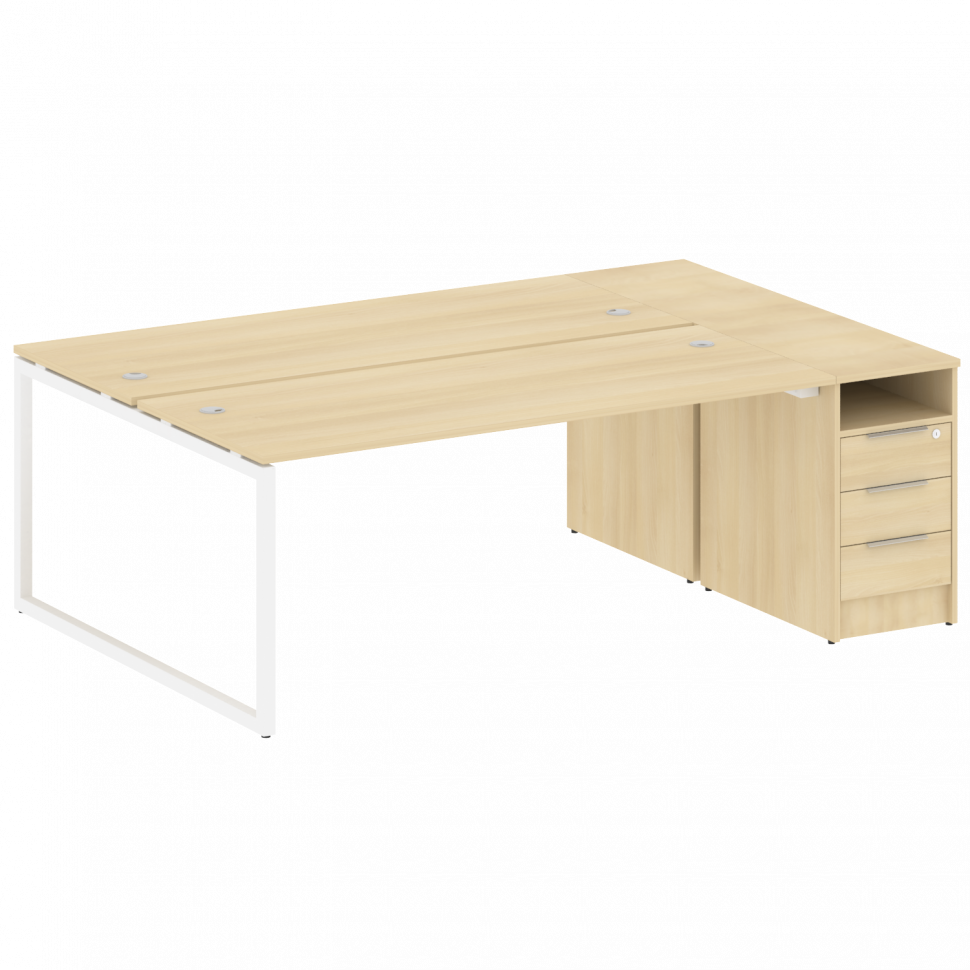 Metal System Quattro Рабочая станция с тумбой на О-образном м/к 40БО.РС-СТП-2.5 Акация Лорка/Металл Metal System Quattro Рабочая станция с тумбой на О-образном м/к 40БО.РС-СТП-2.5 Акация Лорка/Металл