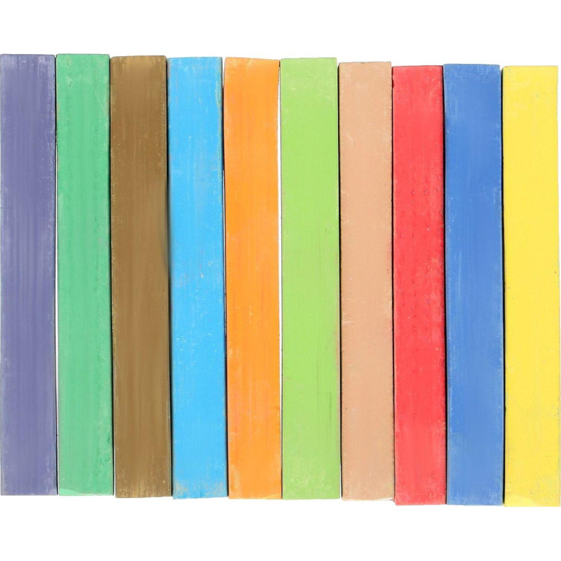 Мел школьный Гамма набор 10цв.,мягкий, квадратная форма, 0909194