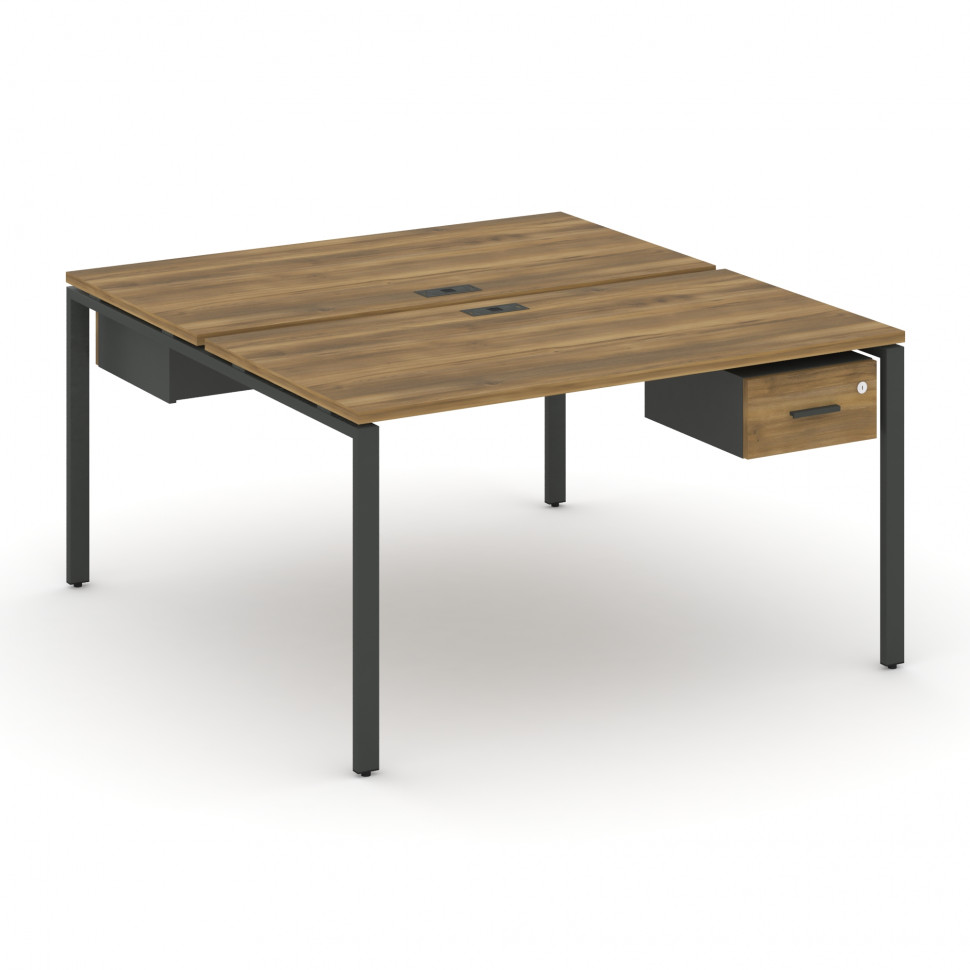 Concept Рабочая станция 2 сторонняя с подвесными тумбами на 2 места CN.DRS-111 A Сандал Янтарный/Ант