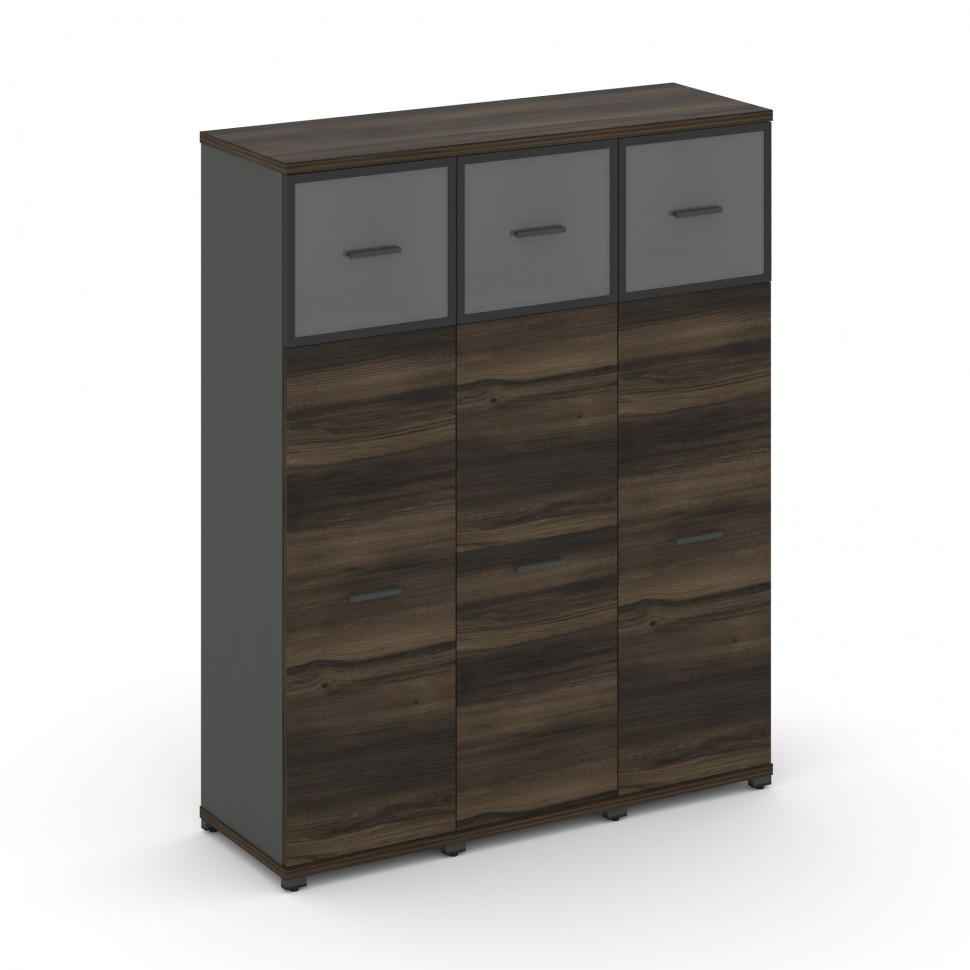 Concept Шкаф 3 узкие секции, 4 ниши CN.STU-434 RPB A Дуб Мали/Антрацит/Металл Антрацит/Прозрачный 12