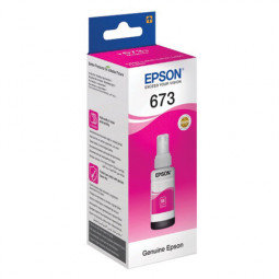 Чернила EPSON 673 (T6733) для СНПЧ Epson L800/L805/L810/L850/L1800, пурпурные, ОРИГИНАЛЬНЫЕ, C13T67334A/398