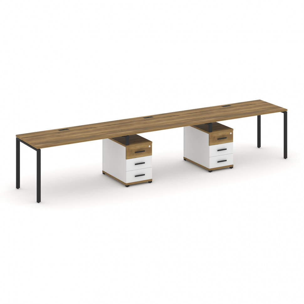 Concept Рабочая станция 3 места с 2 опорными тумбами CN.ORS-335 B Сандал Янтарный/Белый Бриллиант/Ме Concept Рабочая станция 3 места с 2 опорными тумбами CN.ORS-335 B Сандал Янтарный/Белый Бриллиант/Ме