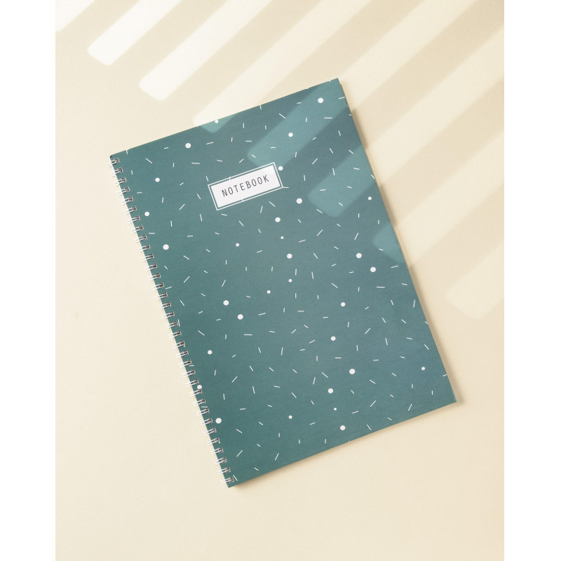 Бизнес-тетрадь Flakes blue обложка УФ лак, спираль, А4, 48л, клетка