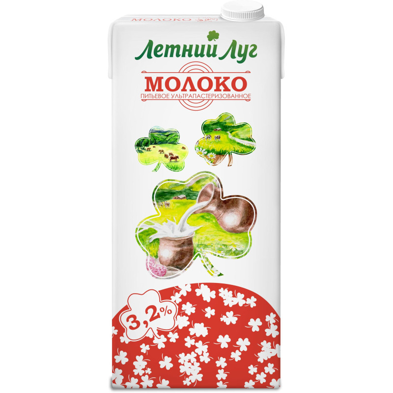 Молоко Летний Луг ультрапастеризованное 3,2% 1л