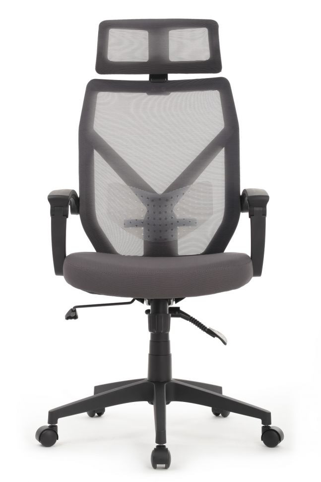 Кресло OLIVER W-203AC Чёрный пластик/Серая сетка 64-64-115*123