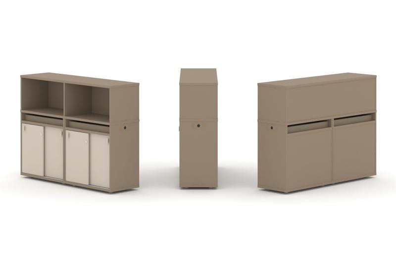 Estetica Набор №5. Тумба двойная+низкая надставка ES.NB.2N-5 Латте/Капучино 1500*410*1135