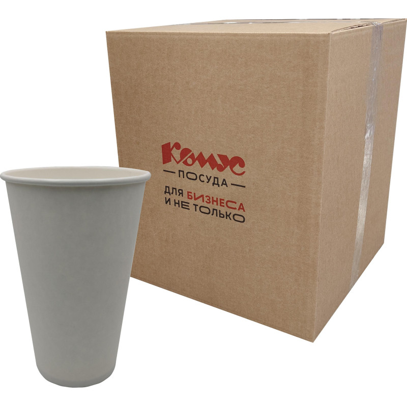 Стакан одноразовый бум однослойный d-90мм 400мл белый 800шт/кор