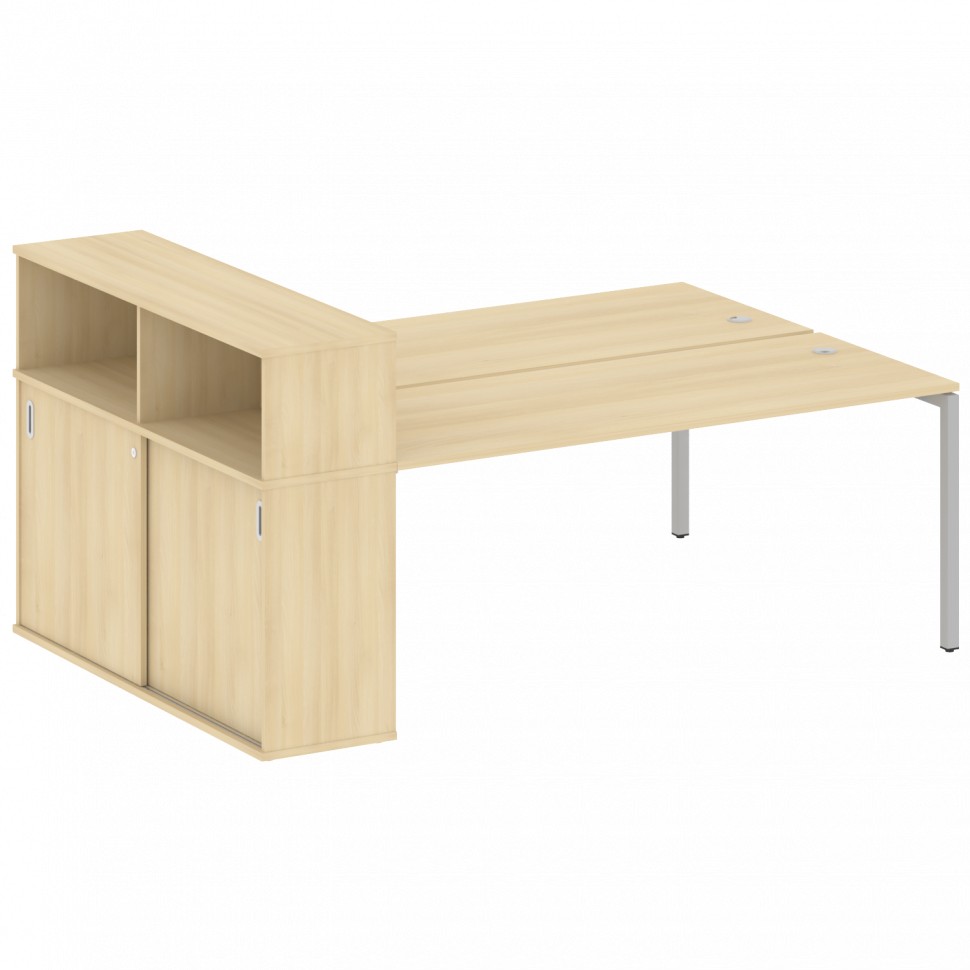 Metal System Quattro Рабочая станция с шкафом-купе на П-образном м/к 40БП.РС-СШК-2.5 Т Акация Лорка/