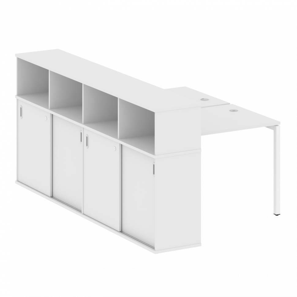 Metal System Quattro Рабочая станция с шкафом-купе на П-образном м/к 40БП.РС-СШК-4.1 Т Белый/Металл Metal System Quattro Рабочая станция с шкафом-купе на П-образном м/к 40БП.РС-СШК-4.1 Т Белый/Металл