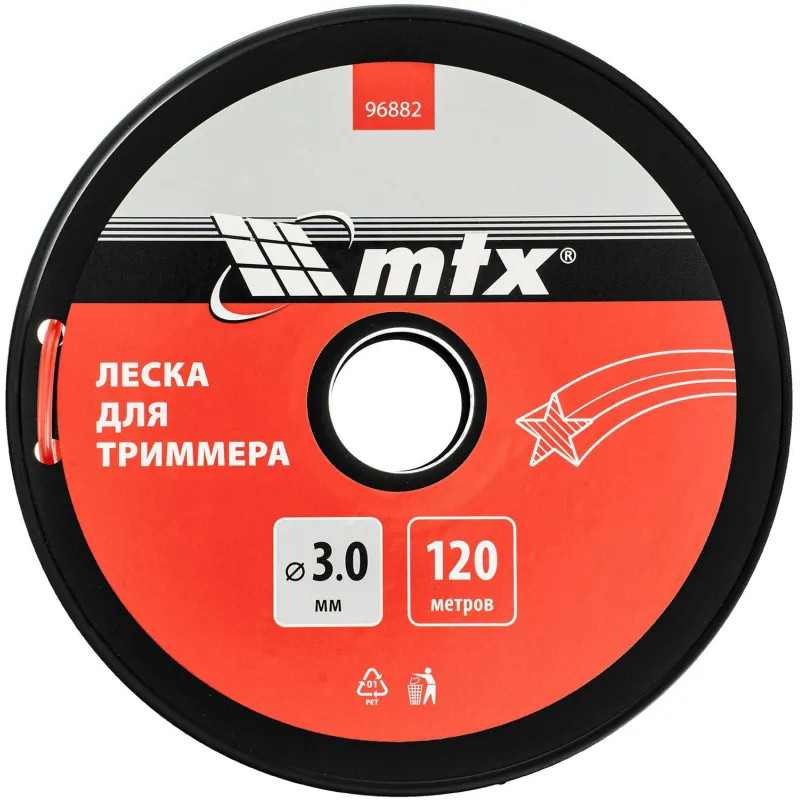 Леска для триммера MTX звезда 3,0 мм х 120 м, на катушке (96882)