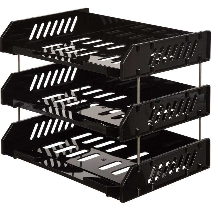 Лоток горизонтальный Стамм СИТИ наб. из 3-х горизонтальных лотков чер