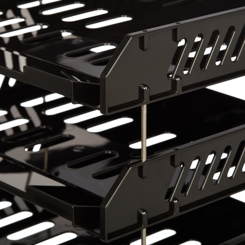 Лоток горизонтальный Стамм СИТИ наб. из 3-х горизонтальных лотков чер