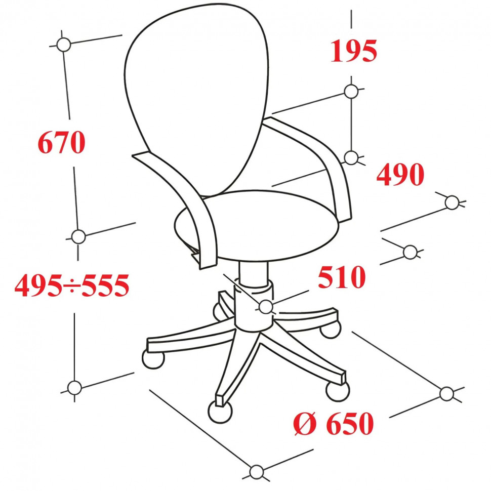 Кресло ТП 695 LT экокожа,черный,пластик