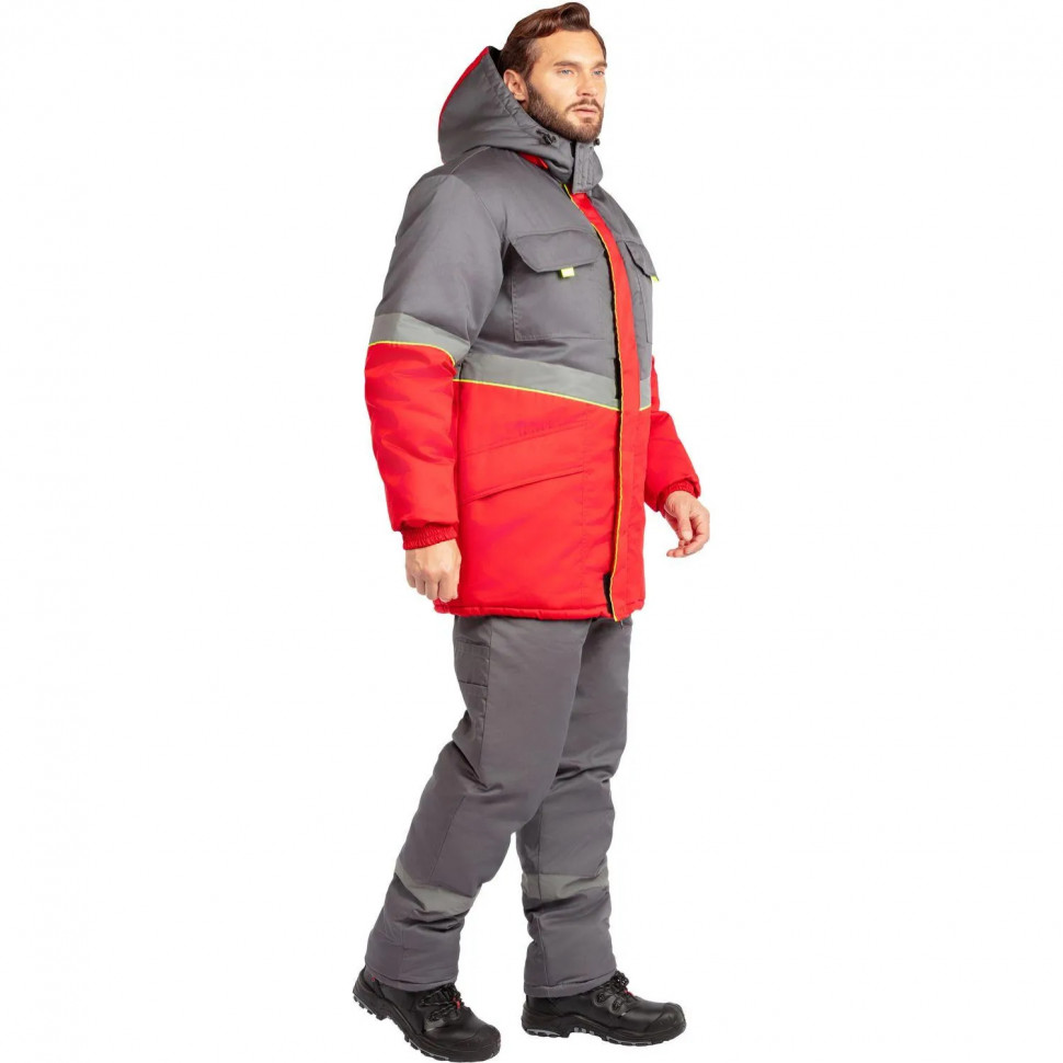 Куртка рабочая зимняя муж з43-КУ крас/сер (р.56-58) 194-200 (серия З)