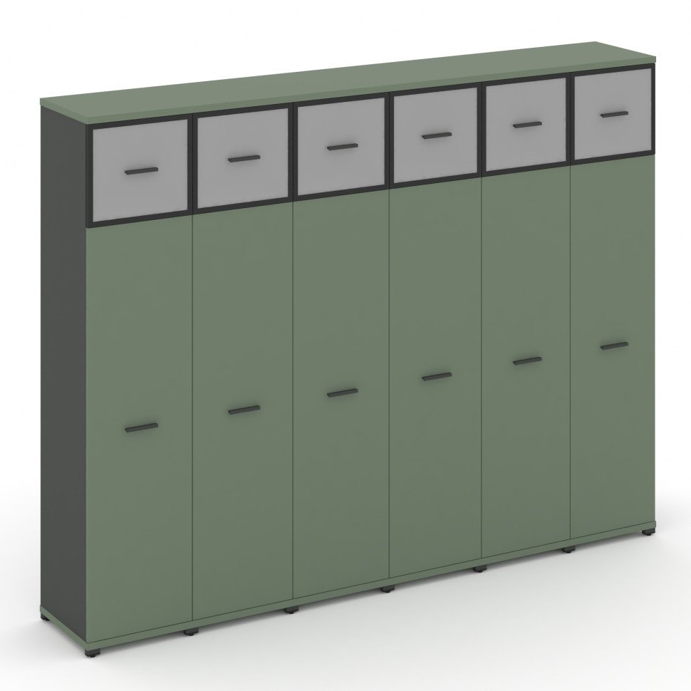 Concept Шкаф 6 узких секций, 5 ниш CN.STU-567 RMB A Кобо/Антрацит/Металл Антрацит/Сатин 2500*420*192