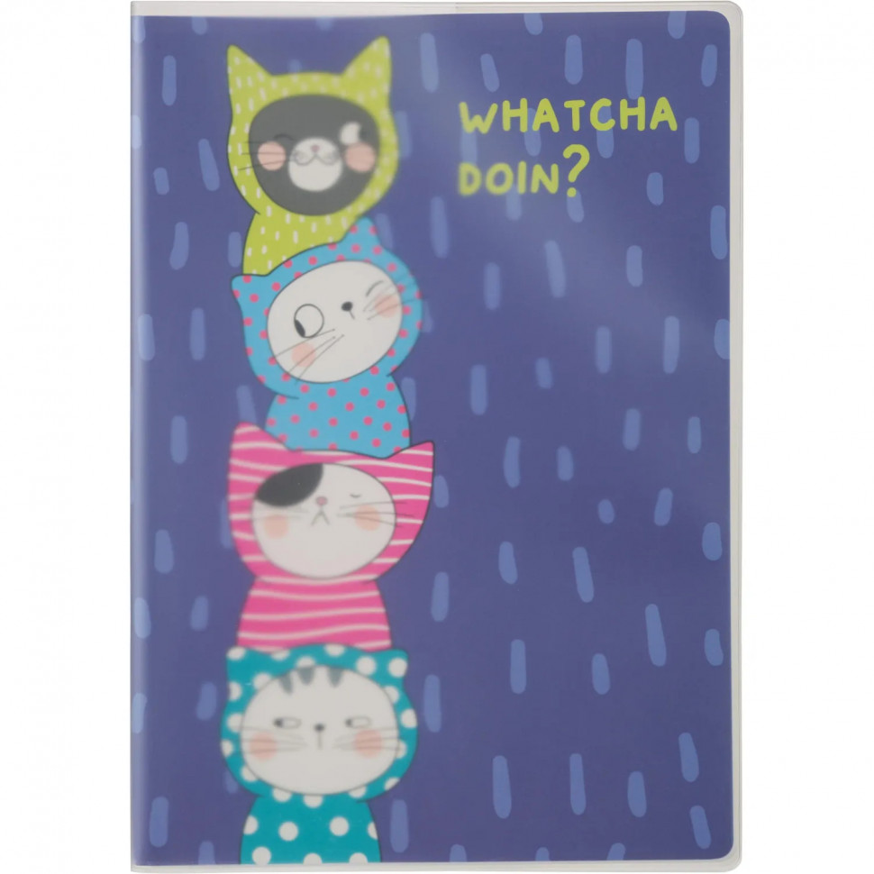 Тетрадь общая So Many Cats 64л B5, блок крем,клетка,пл.обл, в ассортименте