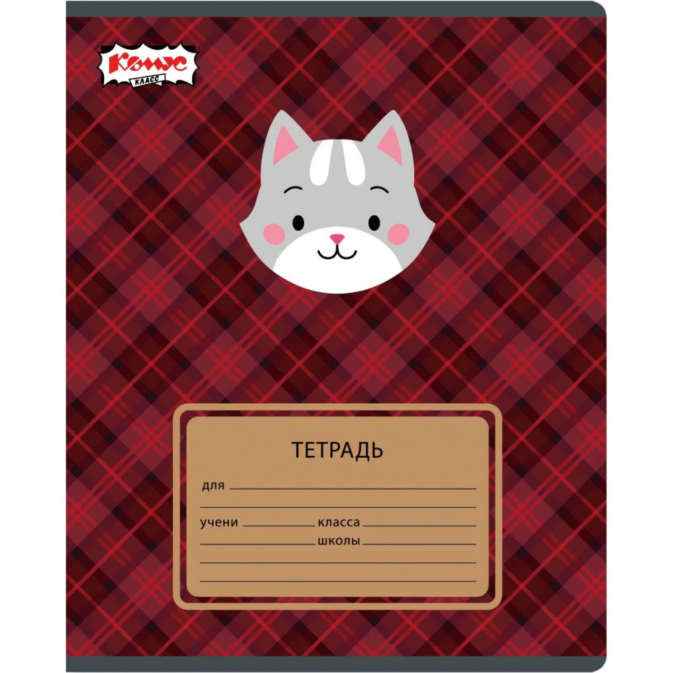 Тетрадь школьная А5 18л клетка Комус Класс Преппи, в ассортименте, 2021689