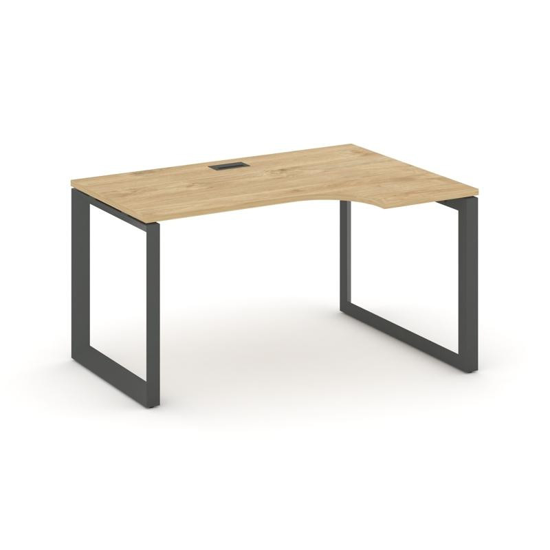 Style Project Стол рабочий эргономичный SN-59O.SPA-002(R) Тиквуд Светлый/Металл Антрацит/Черный Загл