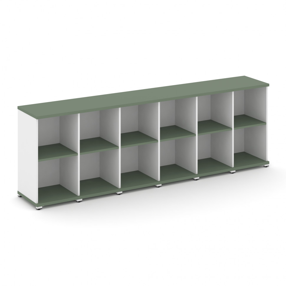 Concept Стеллаж 6 узких секций, 2 ниши CN.STU-260 Кобо/Белый Бриллиант/Металл Белый 2500*420*818 Concept Стеллаж 6 узких секций, 2 ниши CN.STU-260 Кобо/Белый Бриллиант/Металл Белый 2500*420*818