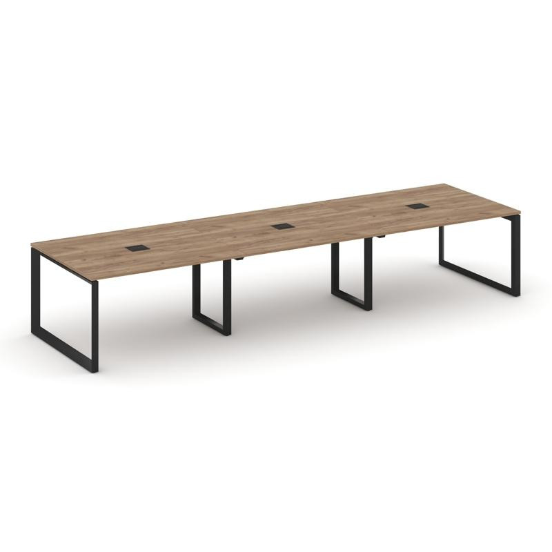 Style Project Стол переговорный SN-59O.SPRG-053 Дуб Табак/Металл Черный 4140*1180*750