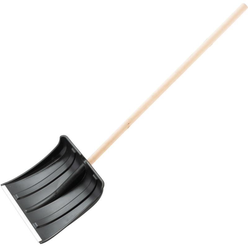 Лопата для уборки снега пластик/ковш 350х350х1445мм деревян/черенок 6157453