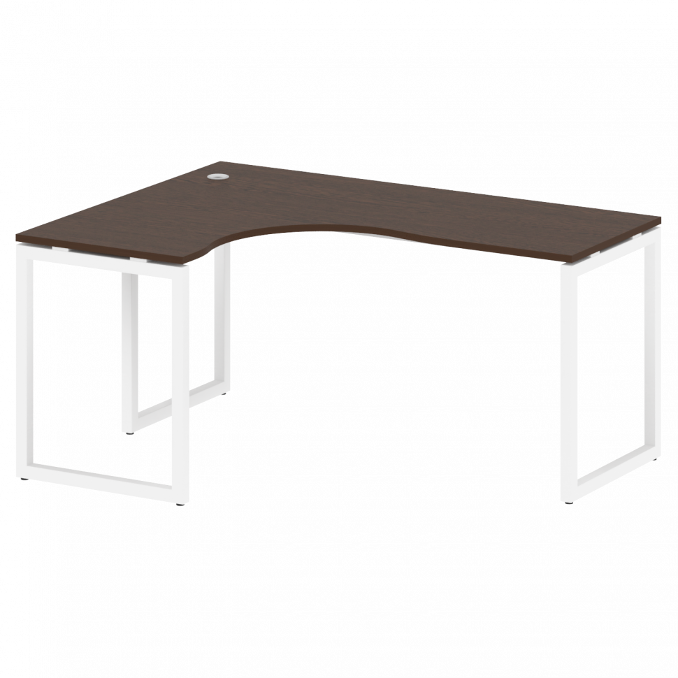 Metal System Quattro Стол криволинейный левый на О-образном м/к 40БО.СА-4 (L) Венге Цаво/Металл Белы