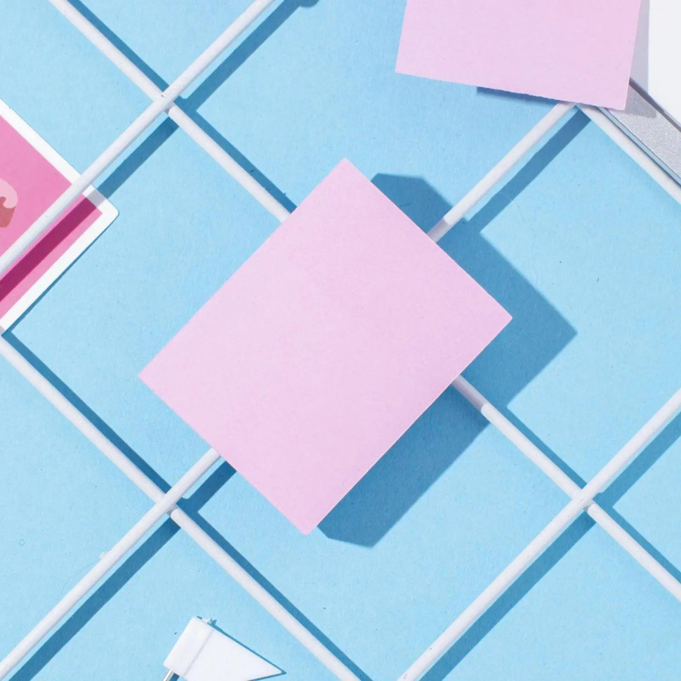 Бумага для заметок с клеевым краем 38x51 мм, 100 л, пастел. розовый