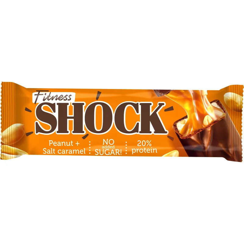 Батончик протеиновый FitnessSHOCK Соленая карамель-арахис 50г 12шт/уп