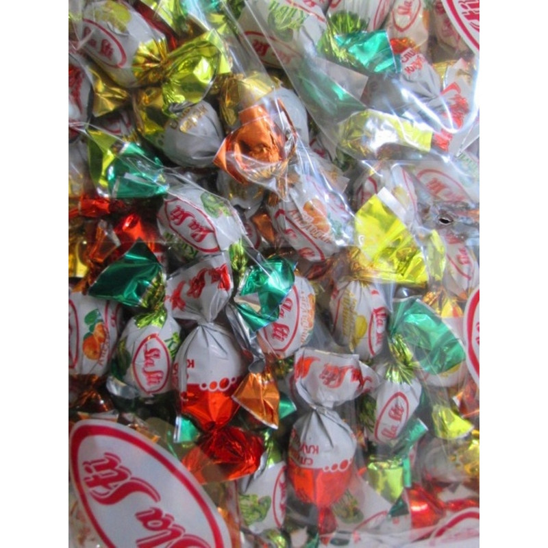 Конфеты мини  MIX №25  апельсин, киви, клубника, персик 1 кг