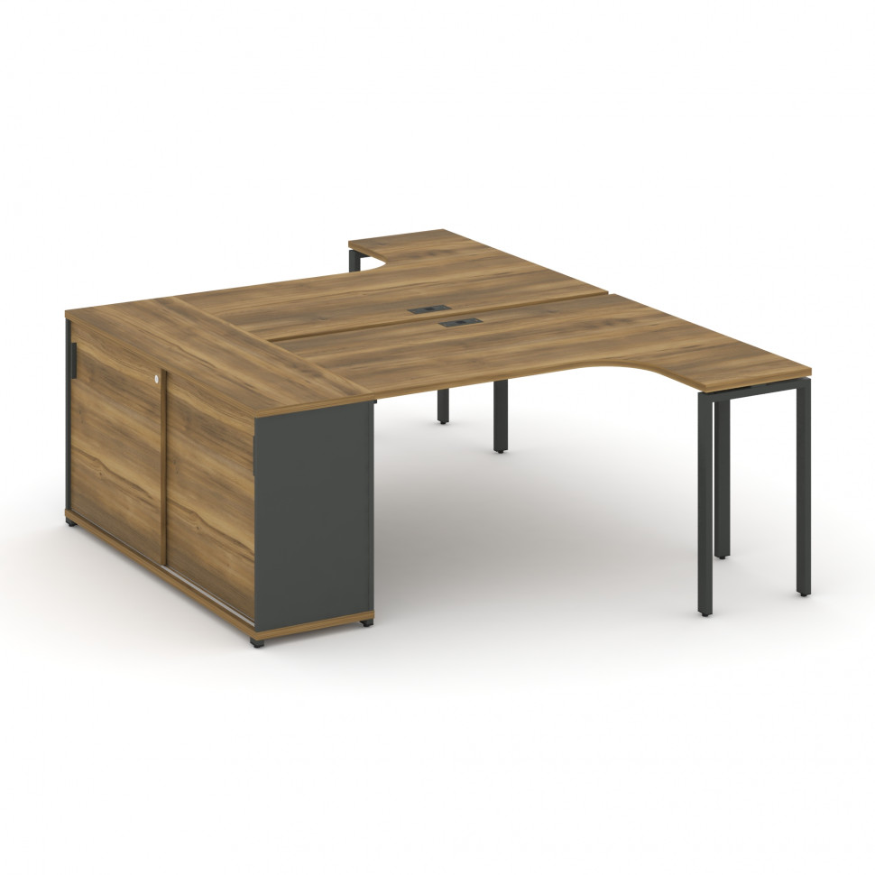 Concept Рабочая станция с опорным шкафом-купе CN.DSA-217 A Сандал Янтарный/Антрацит/Металл Антрацит