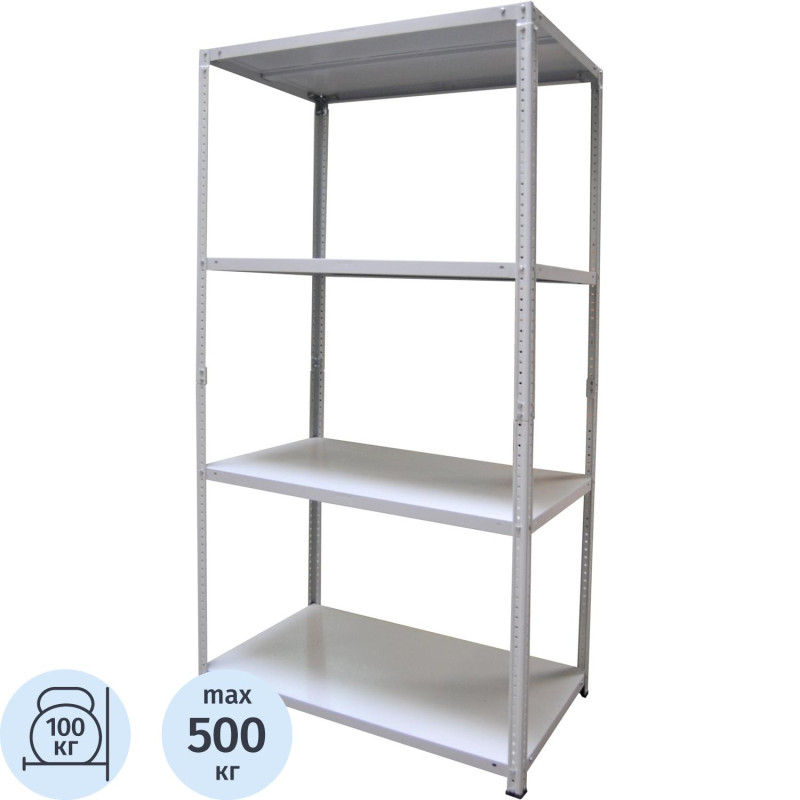 Стеллаж металлический SK6_MZ_СТФЛ 2000х1000х400мм,4 полки,разб.стойка(grey)
