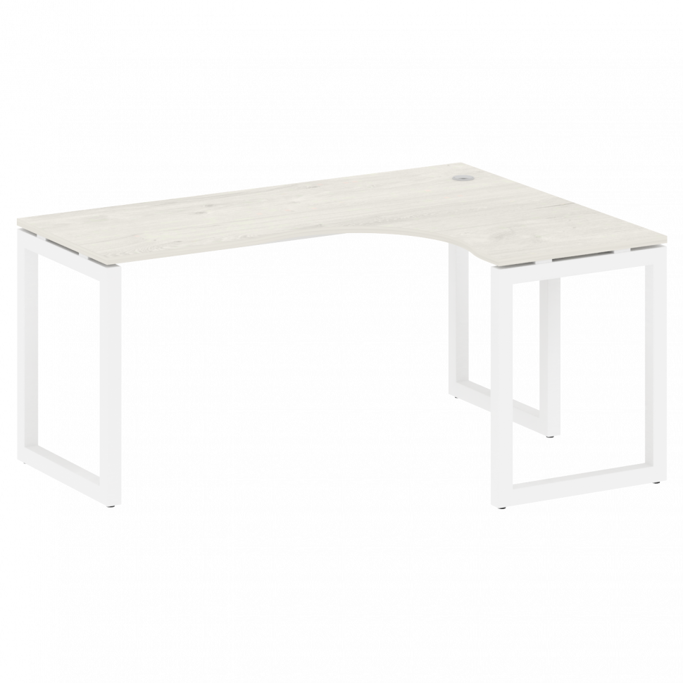 Metal System Quattro Стол криволинейный правый на О-образном м/к 50БО.СА-4 (R) Дуб Наварра/Металл Бе