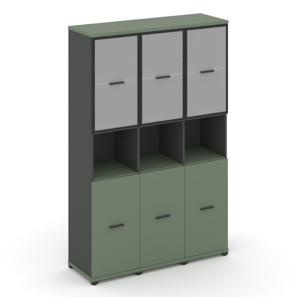 Concept Шкаф 3 узкие секции, 5 ниш CN.STU-533 RMB A Кобо/Антрацит/Металл Антрацит/Сатин 1252*420*192