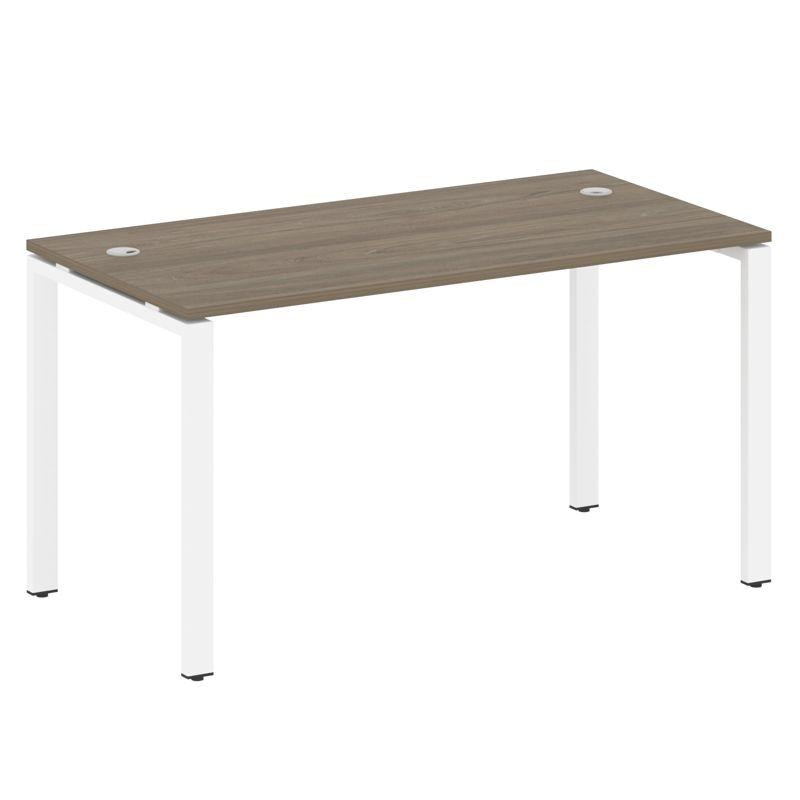 Metal System Стол письменный на П-образном м/к БП.СП-3 Вяз Благородный/Металл Белый 1400*720*750