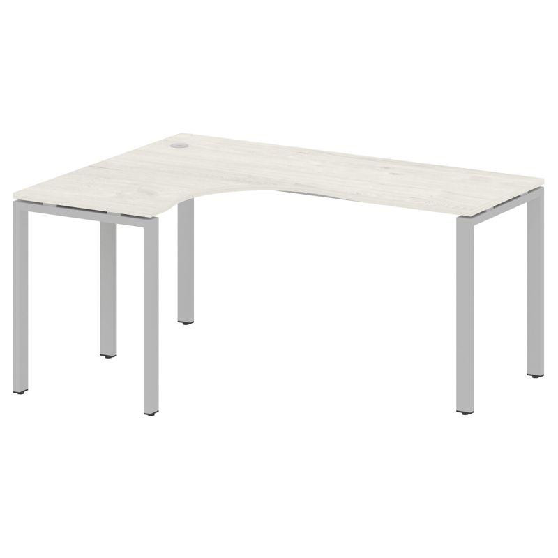 Metal System Стол криволинейный левый на П-образном м/к БП.СА-4 (L) Дуб Наварра/Металл Серый 1600*12