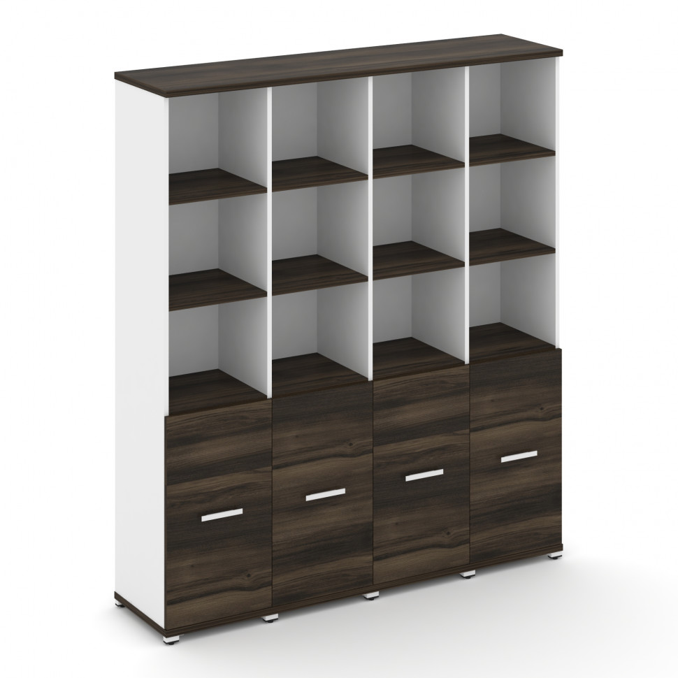 Concept Шкаф 4 узкие секции, 5 ниш CN.STU-541 W Дуб Мали/Белый Бриллиант/Металл Белый 1668*420*1922