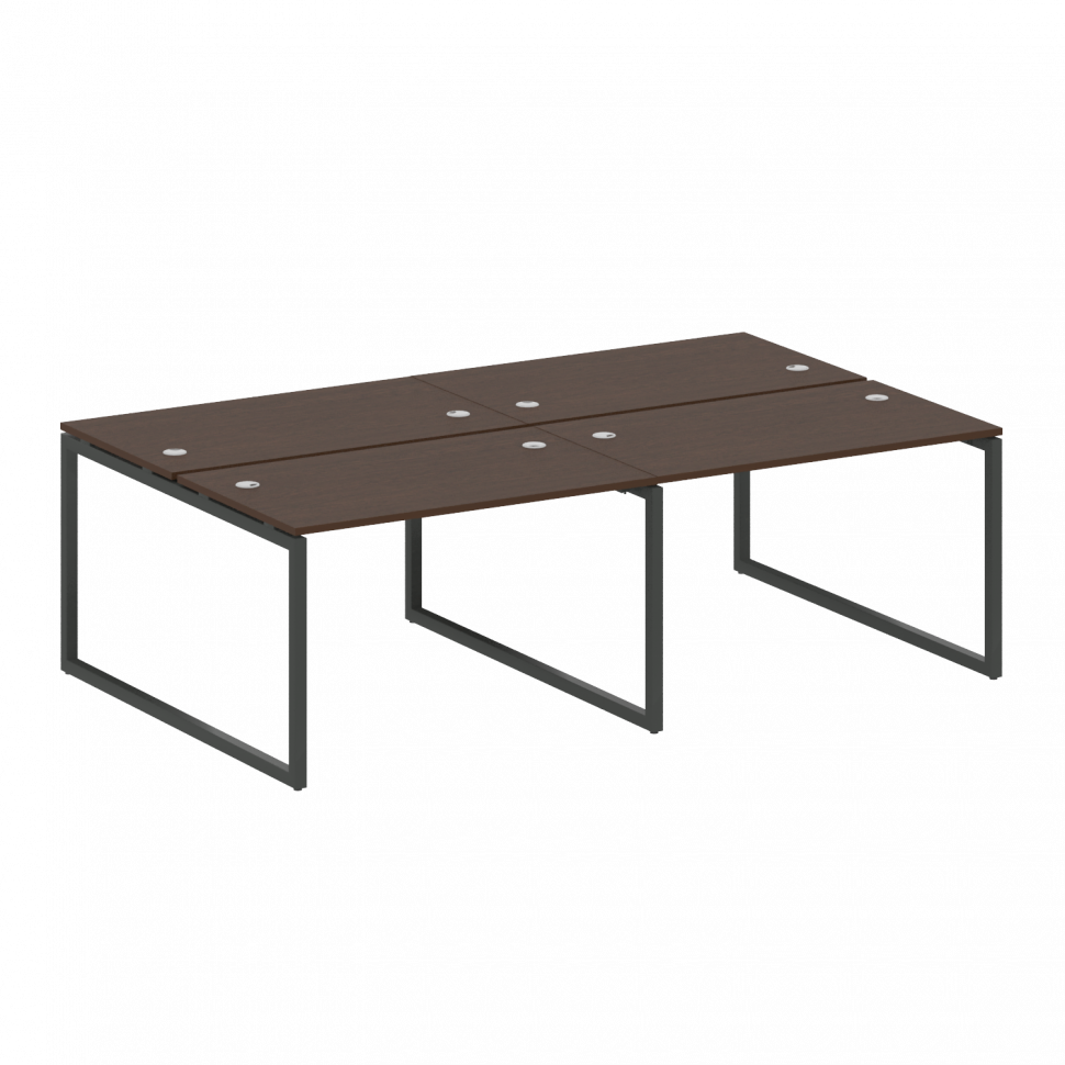 Metal System Quattro Рабочая станция на 4 места на О-образном м/к 40БО.СМ-4.2 Венге Цаво/Металл Антр