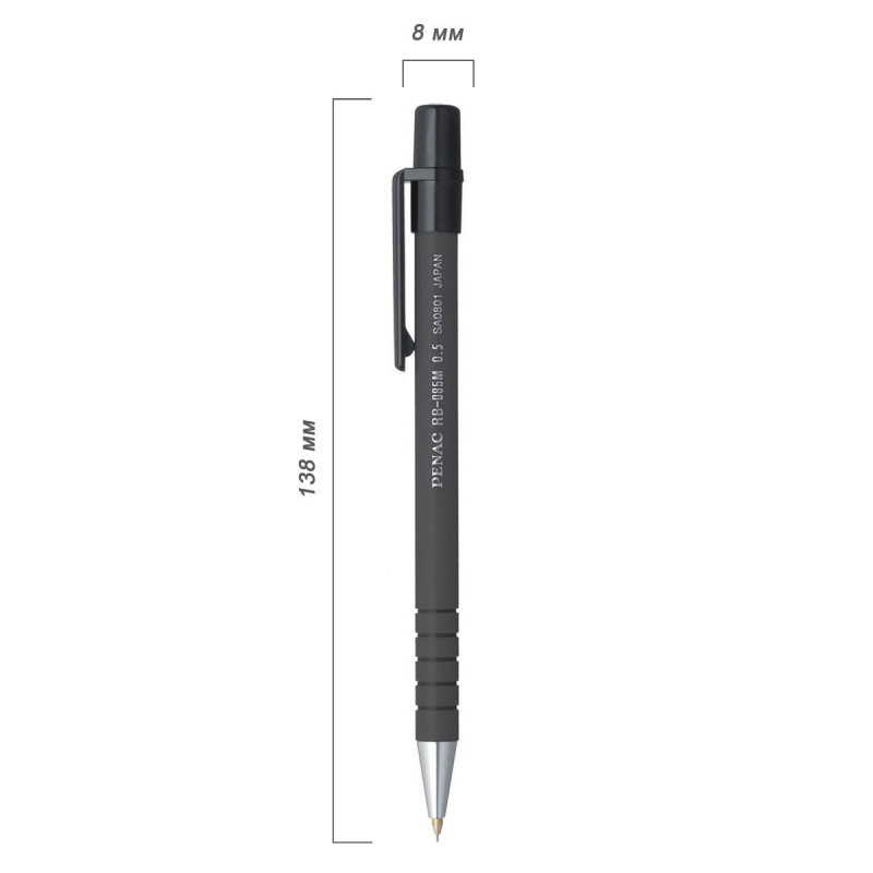 Карандаш механический PENAC RB-085M 0,5мм НВ черный SA0801-06