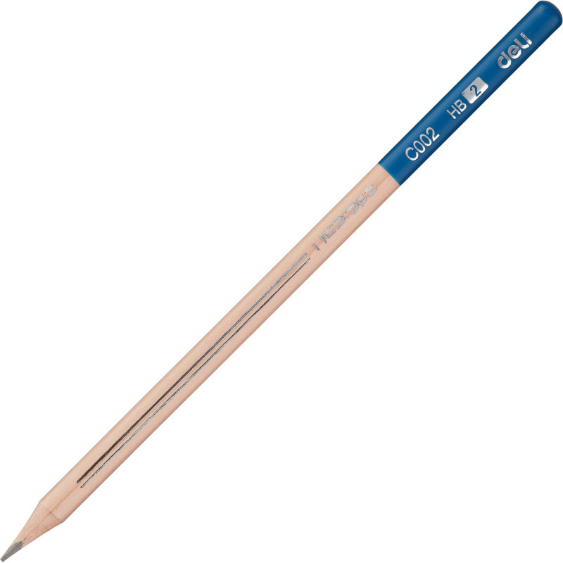 Карандаш чернографитный Deli Uspire HB трехгранный б/ластика корпус ассорти