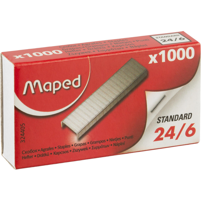 Скобы для степлера №24/6 Maped оцинкованные 1000 шт./уп,324405 Скобы для степлера №24/6 Maped оцинкованные 1000 шт./уп,324405