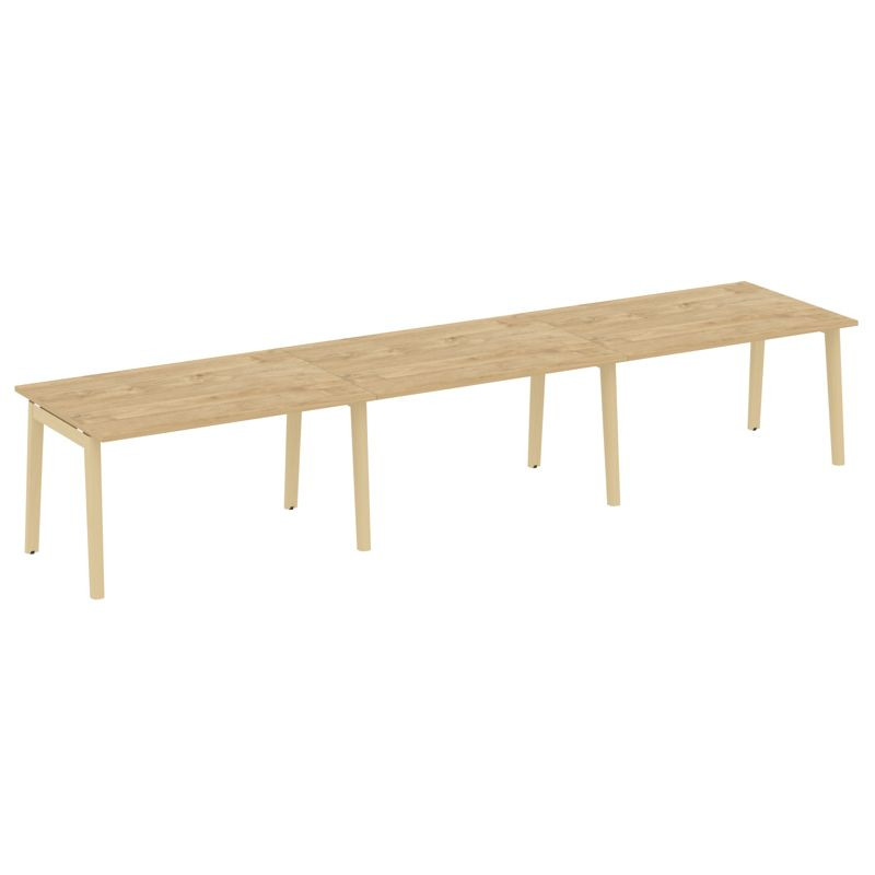 Onix Wood Стол переговорный (3 столешницы) OW.PRG-3.3 Тиквуд Светлый/Дуб Светлый/Металл Белый 4140*9 Onix Wood Стол переговорный (3 столешницы) OW.PRG-3.3 Тиквуд Светлый/Дуб Светлый/Металл Белый 4140*9