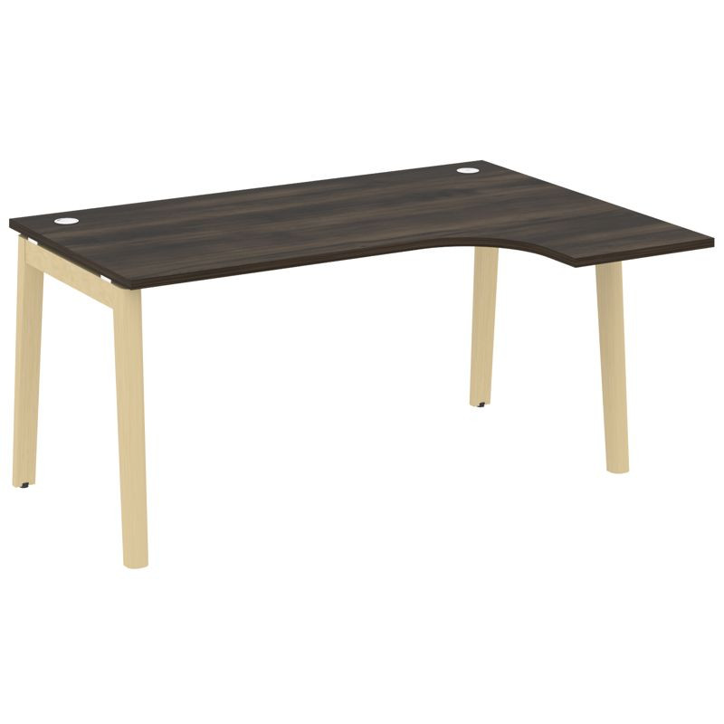 Onix Wood Стол эргономичный правый OW.SA-4 (R) Дуб Мали/Дуб Светлый/Металл Белый 1580*1180*750 (800/