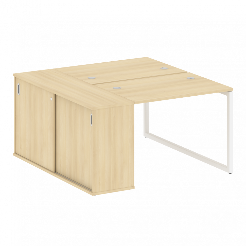 Metal System Quattro Рабочая станция с шкафом-купе на О-образном м/к 40БО.РС-СШК-1.1 Т Акация Лорка/