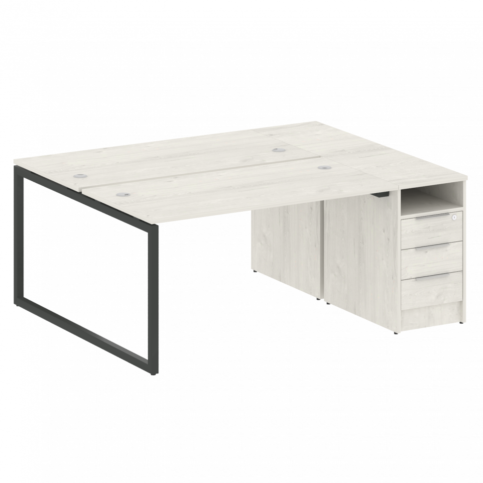 Metal System Quattro Рабочая станция с тумбой на О-образном м/к 40БО.РС-СТП-2.3 Дуб Наварра/Металл А Metal System Quattro Рабочая станция с тумбой на О-образном м/к 40БО.РС-СТП-2.3 Дуб Наварра/Металл А