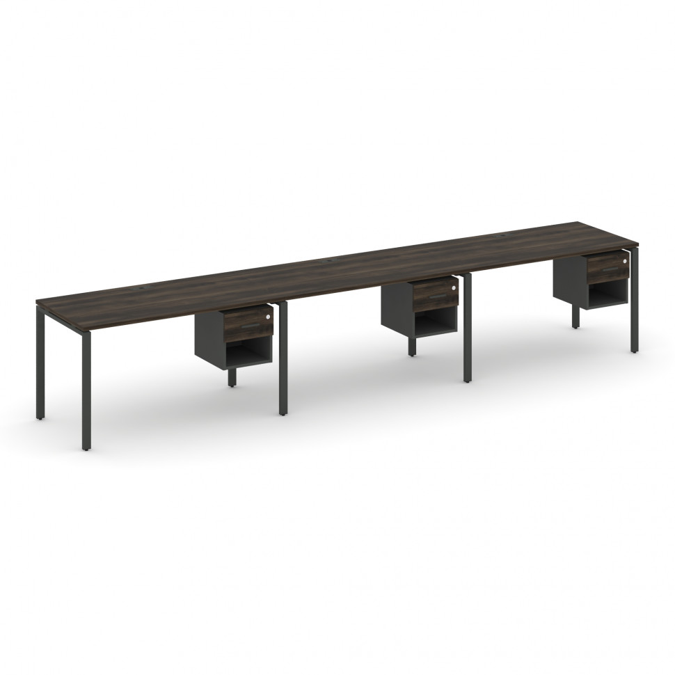 Concept Рабочая станция односторонняя с подвес. тумбами 3 места CN.ORS-140 A Дуб Мали/Антрацит/Метал