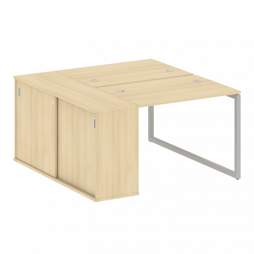 Metal System Quattro Рабочая станция с шкафом-купе на О-образном м/к 40БО.РС-СШК-1.1 Т Акация Лорка/