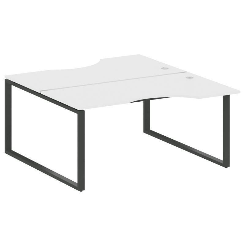 Metal System Рабочая станция криволинейная на О-образном м/к БО.РАС-СА-2.1 Белый/Металл Антрацит 160