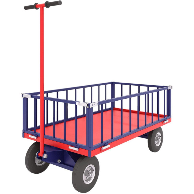 Тележка плат усил с поворот осью ТПОБ 5 Т колеса пневмо D250мм RUSKLAD